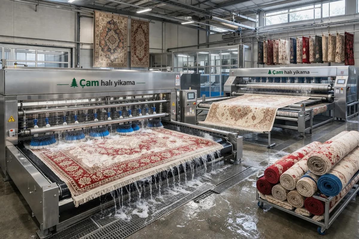 Çam Halı Yıkama Fabrikası — İstanbul profesyonel halı yıkama tesisi